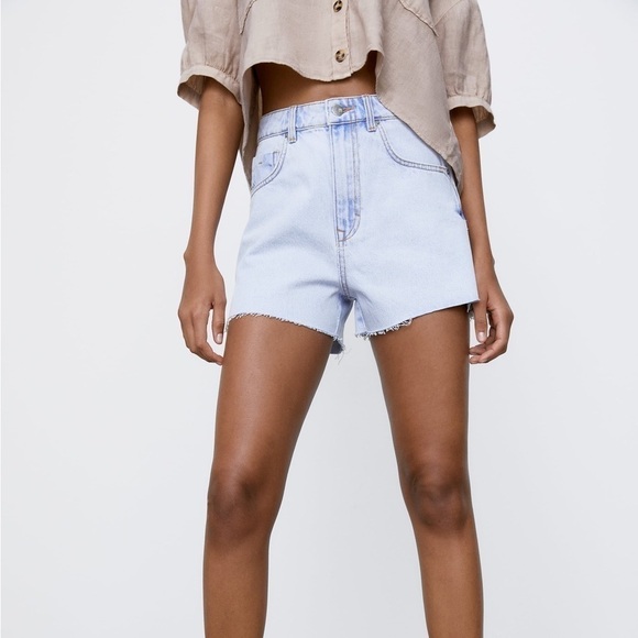 Zara High Rise Cutoff Denim Shorts - Picture 13 of 14